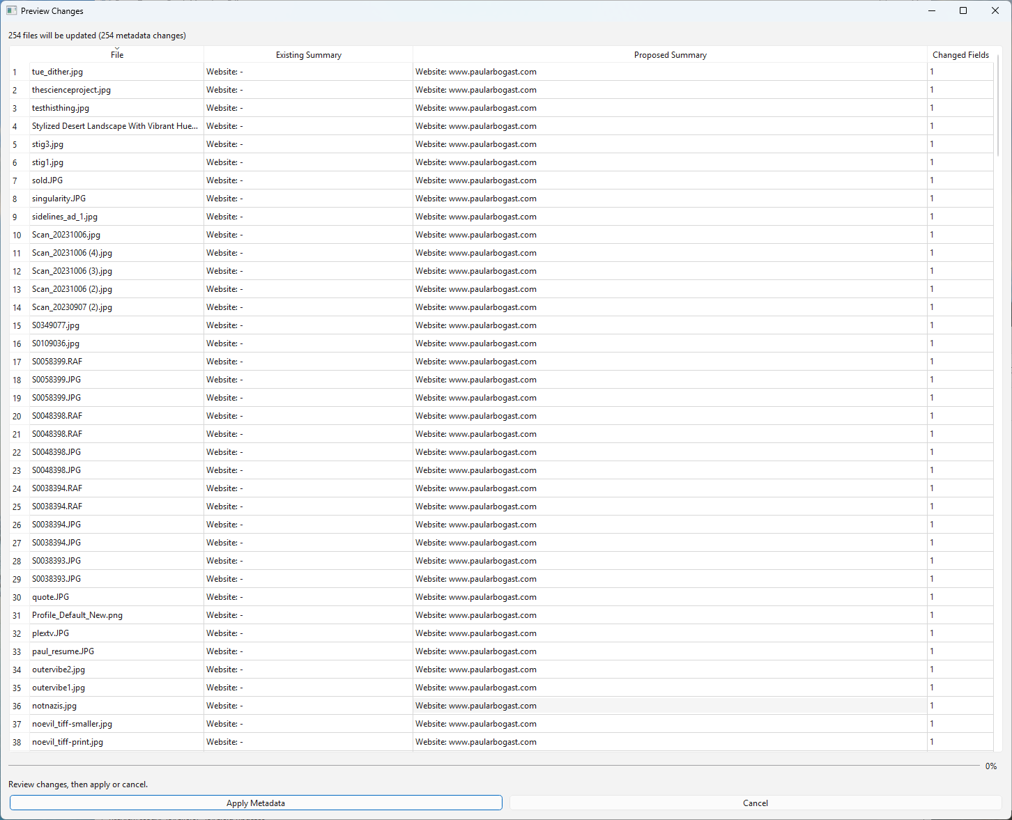 FrameTags preview changes window